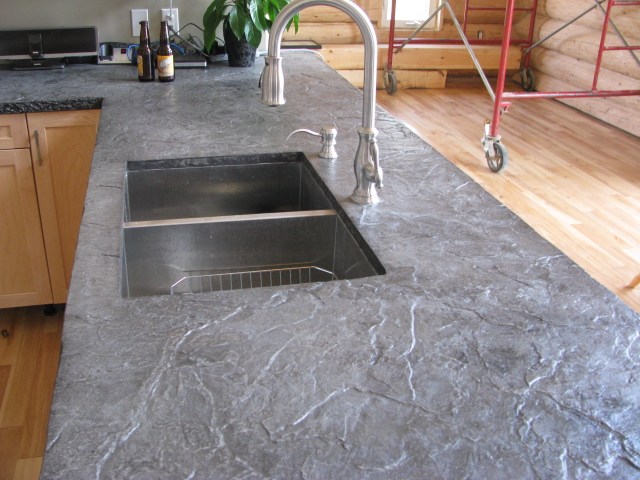 stamped concrete counter